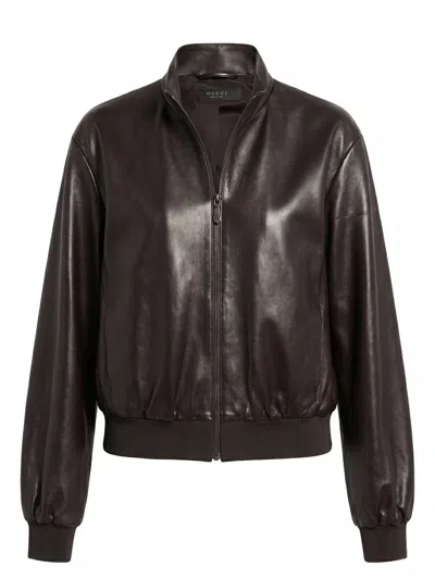 Gucci Bomber Jacket In Brown