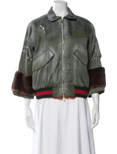 Pre-owned Gucci Bomber Jacket In Green