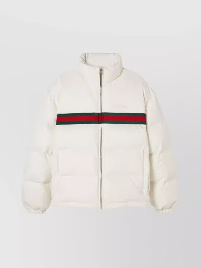 GUCCI BOMBER JACKET WITH EMBROIDERED WEB STRIPE