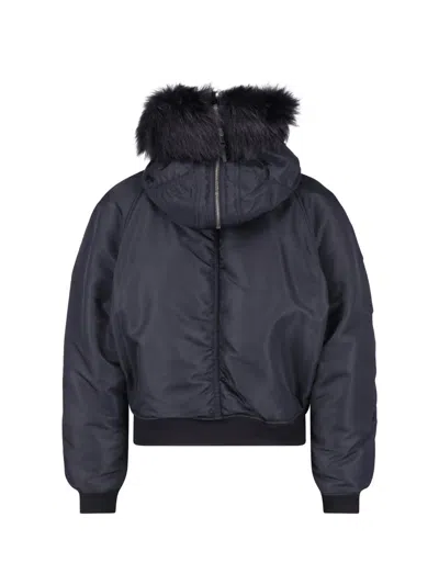 Gucci Bomber Jacket With Fur In Black