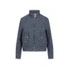 Gucci Gg Monogram Denim Bomber Jacket In Blue