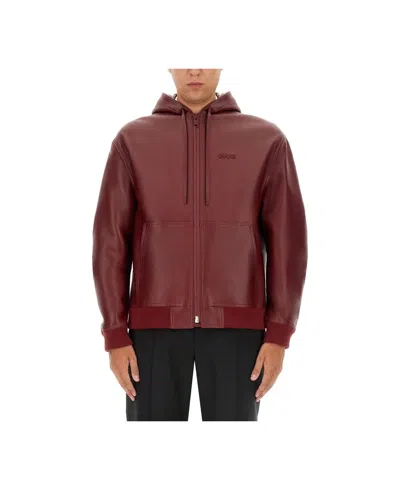 Gucci Leather Jackets In Brown