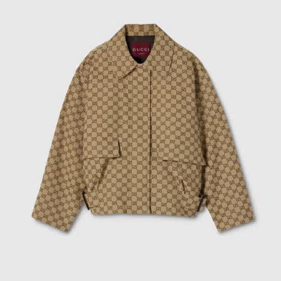 Gucci Bomberjacke Aus Gg Canvas In Brown