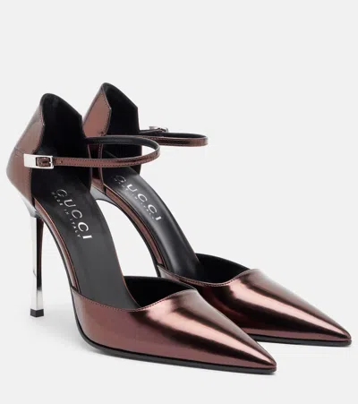 Gucci Bombshell Metallic Leather Pumps