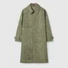 Gucci Bonded Poplin Coat With Bouclé Print In Green
