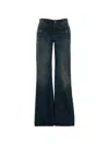 Gucci Denim Wide Leg Trousers Belt Loops Pockets In Blue