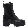 Gucci 60mm Lace-up Boots In Black