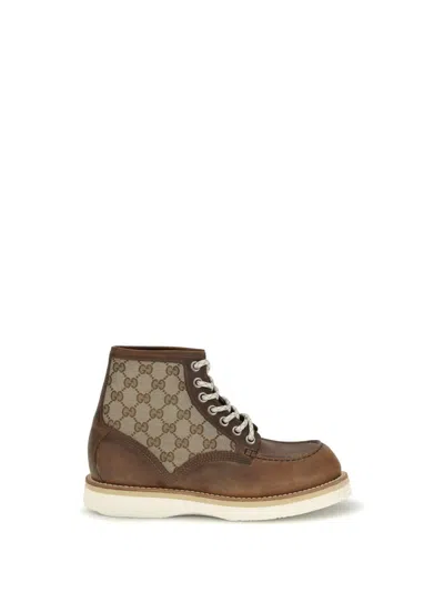 Gucci Lace-up Boot In Brown