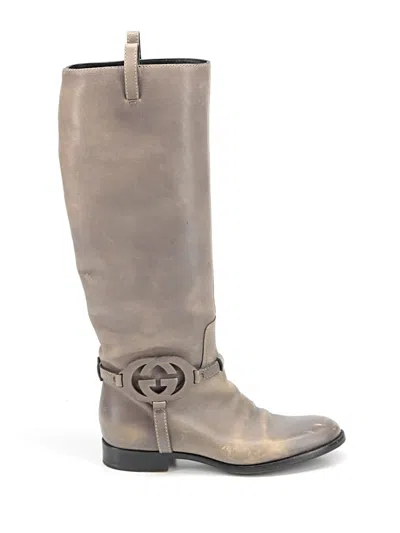 Pre-owned Gucci Boots In Gray