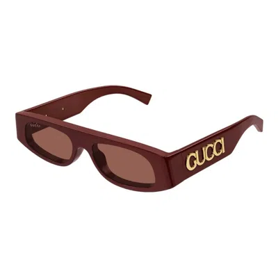 Gucci Bordeaux Acetate Sunglasses In Burgundy