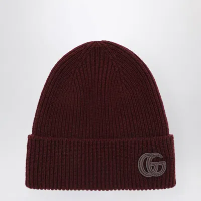 Gucci Bordeaux Cashmere Beanie Women In Burgundy