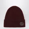 Gucci Bordeaux Cashmere Beanie In Red