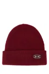 Gucci Bordeaux Horsebit Beanie Hat In Burgundy