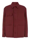 Gucci Bordeaux Jacket With All-over Gg Motif In Cotton Blend Man In Burgundy
