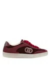 Gucci Bordeaux Lace Up Sneakers In Burgundy