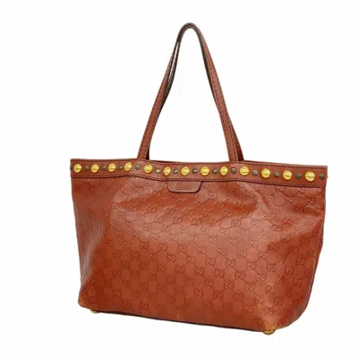 Pre-owned Gucci Bordeaux Leather Tote Bag ()