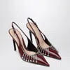 Gucci Womens Rosso Ancora Crystal Leather Heeled Pumps