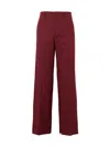 Gucci Bordeaux Straight Pants With Gg Motif In Cotton Man In Burgundy