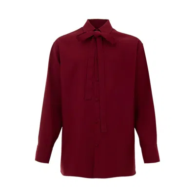 Gucci Bordeaux Wool Shirt In Burgundy
