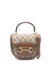 Gucci Women Gg Supreme Fabric Mini Horsebit 1955 Handbag In Brown