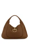 Gucci Borsa A Spalla  Softbit Grande In Pelle Marrone Donna