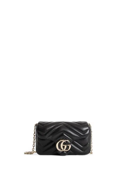 Gucci Borsa A Spalla Mini Gg Marmont In Black