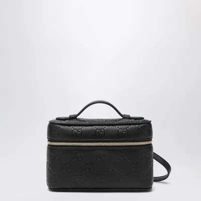 GUCCI GUCCI  BORSA GG SMALL BLACK EMBLEM