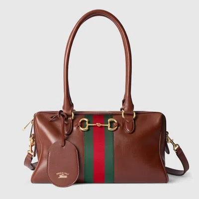 Gucci Borsetto Medium Boston Bag In Brown