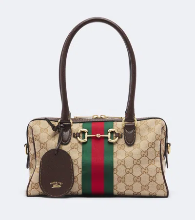 Gucci Borsetto Medium Gg Canvas Bowling Bag In Beige