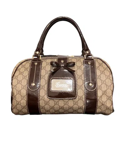 Gucci Boston Bag Gg Supreme In Brown