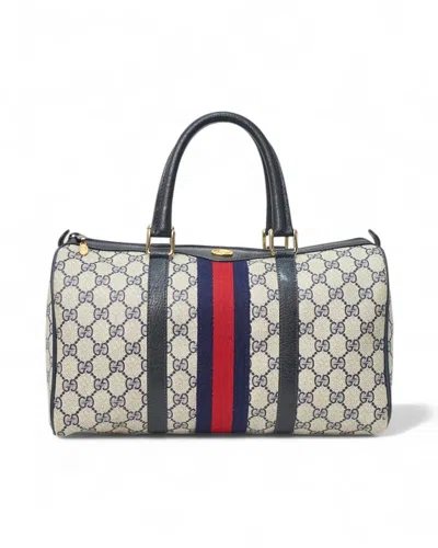 Gucci Boston Bag Medium Vintage Gg Supreme Blue