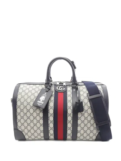 Pre-owned Gucci Boston Medium Gg-supreme Duffel Bag In Neutral