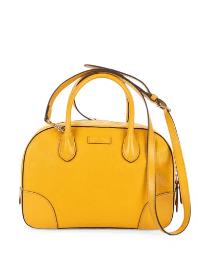 Pre-owned Gucci Boston Tote Bag In Yellow