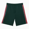 GUCCI GUCCI BOTTLE GREEN JERSEY SHORT WITH WEB DETAILING MEN