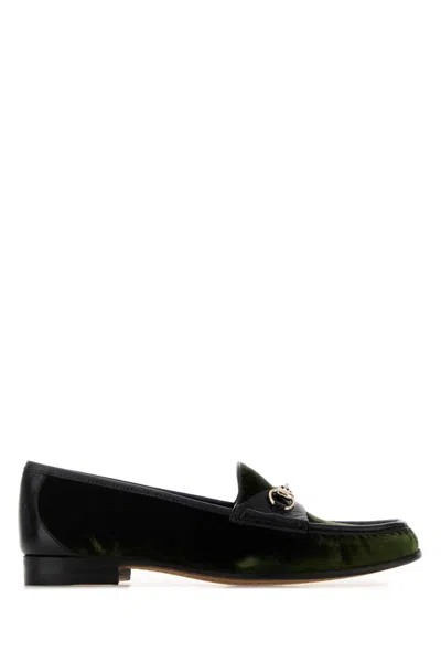 Gucci Bottle Green Velvet Horsebit 1953 Loafers