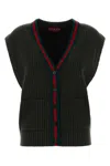 Gucci Bottle Green Wool Vest In Green
