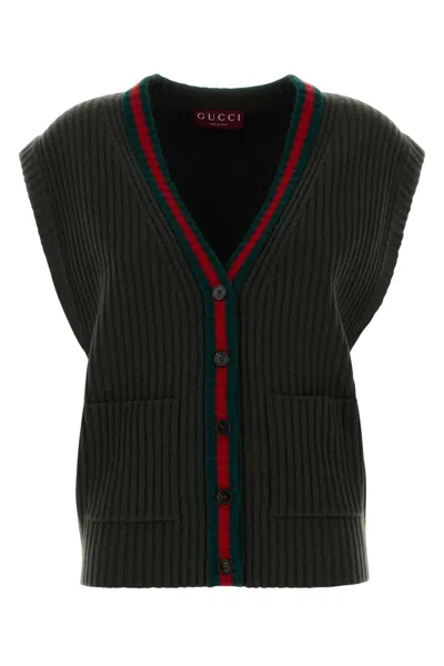 Gucci Bottle Green Wool Vest