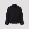 Gucci Double-breasted Wool Jacket Featuring Pockets In Black
