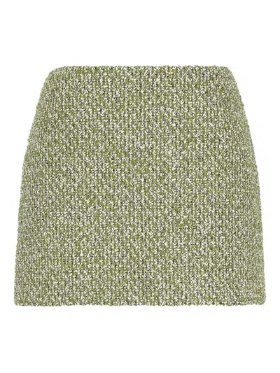 Gucci Bouclé Mini Skirt In Green