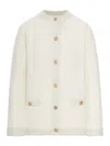 Gucci Women Ivory Stretch Boucle Cardigan In White