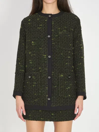 Gucci Bouclé Wool Jacket In Green