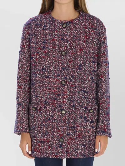 GUCCI BOUCLÉ WOOL JACKET CHEST POCKET