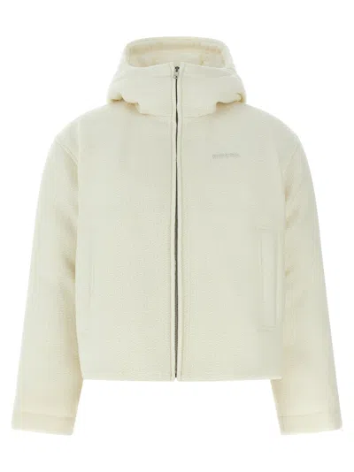 GUCCI BOUCLÉ WOOL JACKET PUFFER JACKETS WHITE