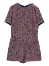 Gucci Textured Wool Dress Featuring Signature Buttons In Purple