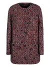 Gucci Multicolor Crewneck Jacket With Gg Logo On The Buttons In Wool Blend Woman In Multi