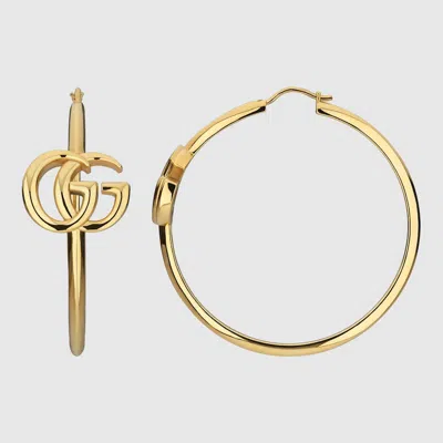 Gucci Boucles D'oreilles Créoles Gg Marmont In Gold