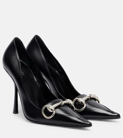 Gucci Boulevard Horsebit Leather Pumps In Black