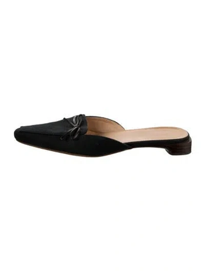Pre-owned Gucci Bow Accents Mules In Black