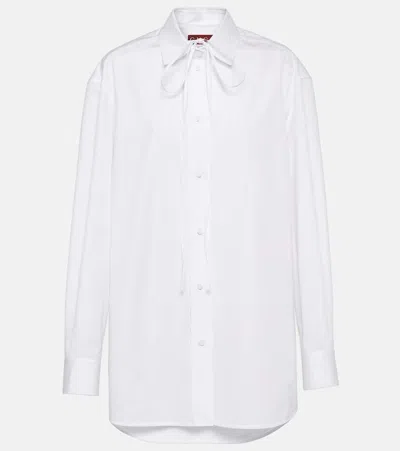 Gucci Bow-detail Cotton Poplin Shirt In White