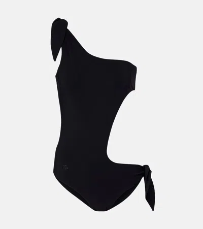 Gucci Bow-detail Cutout Swimsuit In Black